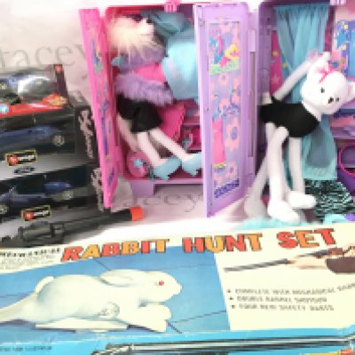 A Collection of Boxed Diecast. 2 X Barbie Dog Catwalks And A Marx Toys Rabbit Hunt Set. No Reserve.
