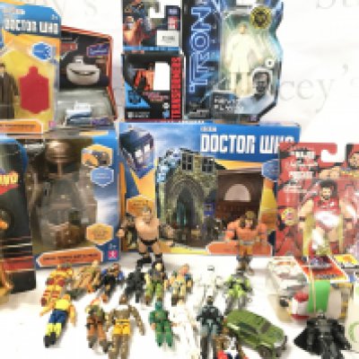 A Collection of Various Bo Ed And Loose Toys. Includes G.I.Joe. Doctor Who Tron Etc. No Reserve.