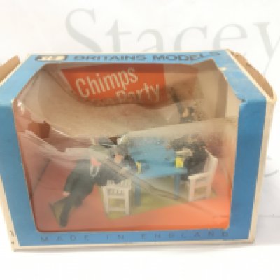 A Boxec Britains Chimps Tea Party. Box Is Worn. #4375.