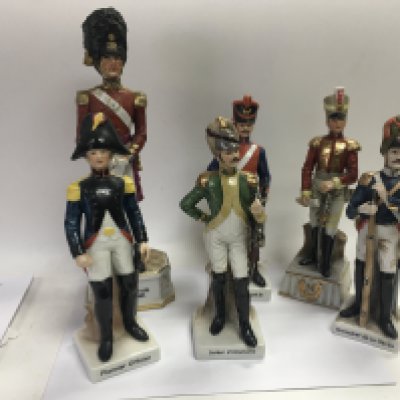 Six porcelain military figures. NO RESERVE