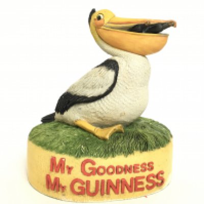 A rare Guinness Pelican advertising resin figure. Approx 18cm tall. This lot cannot be posted