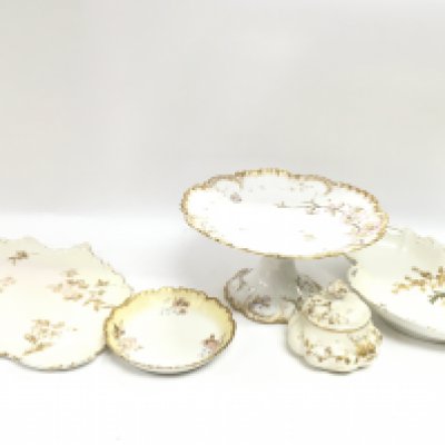 Limoges porcelain dishes and a container. This lot cannot be posted