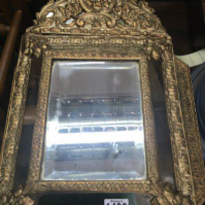 A pair of classical gilt wall mirrors and other wall mirror with bevelled edge .