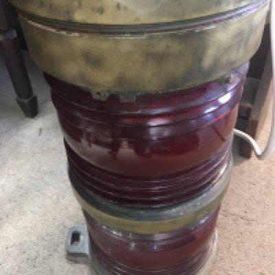 A converted brass double port ships lamp .45 cm