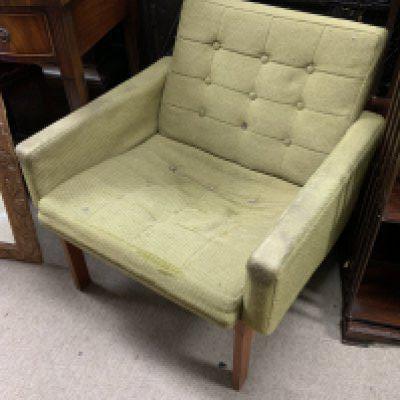 A single Danish Teak Senator Lounge Chair By Ole Wanscher for Cado. In need of restoration. (D)