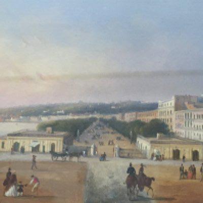 A pair of quality early 19th Century paintings of the period studys of the Bay of Naples The promenade with figures and buildings and a a distant scenic view. Both unsigned and unattributed. 38x32 cm (2)
