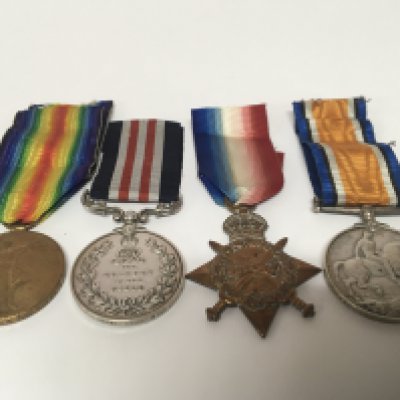 A Group of First World War Medals including The Bravery in the Field Medal awarded to Cpl.B Jones (Pte) B/Jones G-6197 The Queens Regiment