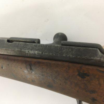 A French 19th Century Chassepot Rifle type 1874 with detachable ram rod bolt action with full length walnut stock adjustable hinged sight serial number 97846 a good example with manufactured stamp marks functioning action sold under section 58 (2) 1969 Firearms act antique rifle. No license required.