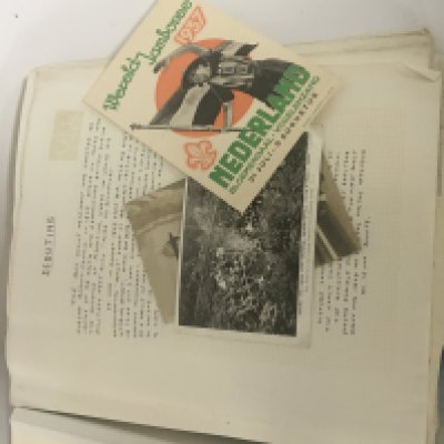 An album containing Scouting theme stamps and other related ephemera.