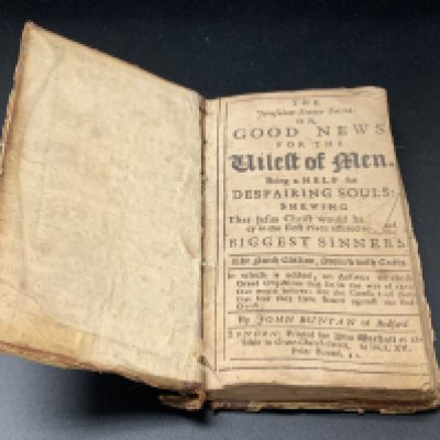 A copy of Good News for the Weight on Men, 1715 by John Bunyan. (A)