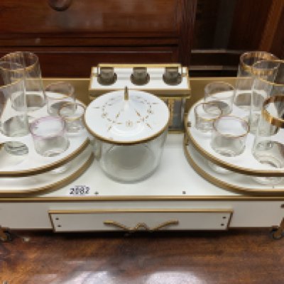 1950's American Brass Table Top Whiskey Bar. 63cm x 25cm. (Catagory D, postage not avaliable). NO RESERVE