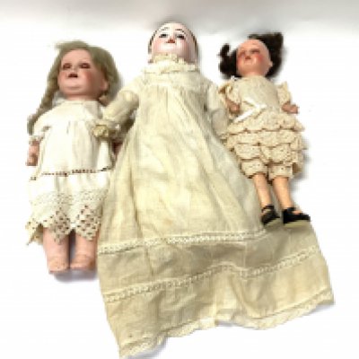 A Heaubach-Kopplesdorf composite doll 342.12/0 / 251.13 09 1894 Armand Marseille 2 porcelain doll,