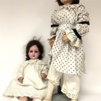 2 large vintage dolls, 1 1960s Celluloide doll 85cm together with a Verhoye , Belgium Doll. (D)- NO RESERVE