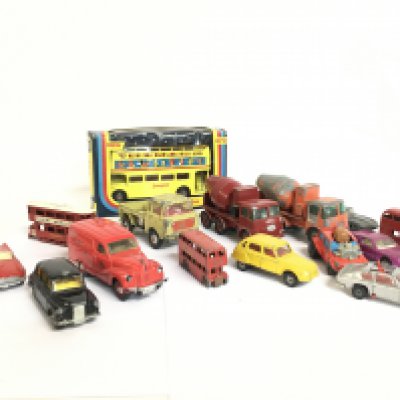 A collection of vintage Corgi & Dinky diecast toy cars. Postage category B