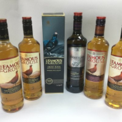 Six 700ml bottles of Famous Grouse whisky. Shipping category D