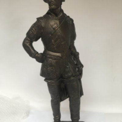painted plaster figure of a Cavalier Knight. Height 66cm