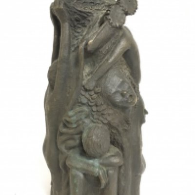 An interesting 20th century modern design bronze sculpture impressed 4/5 with signature and Parellada Foundry mark. No base. Approximately 36cm tall. Postage category C