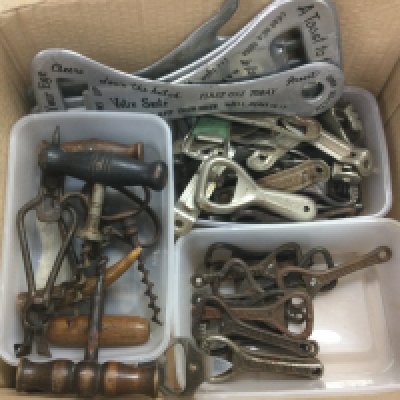 A box of corkscrews and bottle openers. Shipping category C.