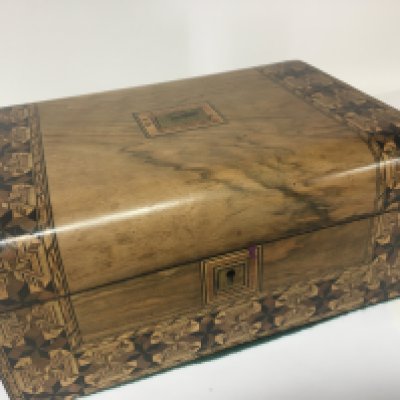 A Victorian Tombridge type workbox with a well fitted interior. NO RESERVE