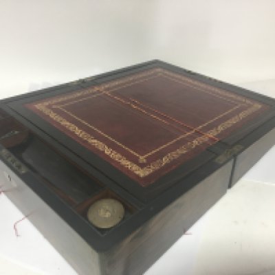 A late 19th Coromandel wood writing box with a well fitted interior. NO RESERVE