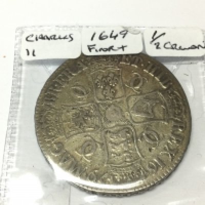 A 1679 Charles II half crown Raised letters edge. Postage A