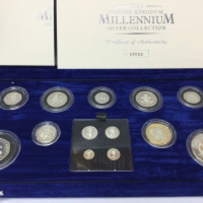 Royal mint Millennium silver collection with COA