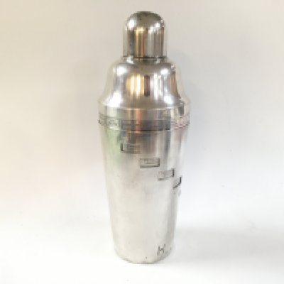 A 1930s asprey tell me how silver plated cocktail shaker.
