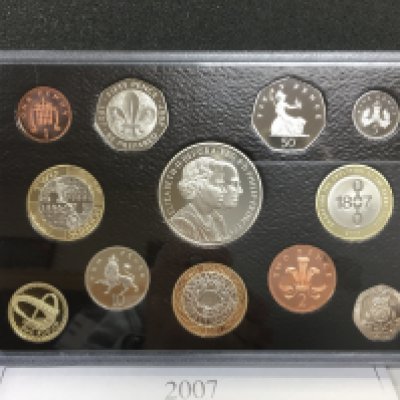 A royal mint 2007 executive proof coin set.