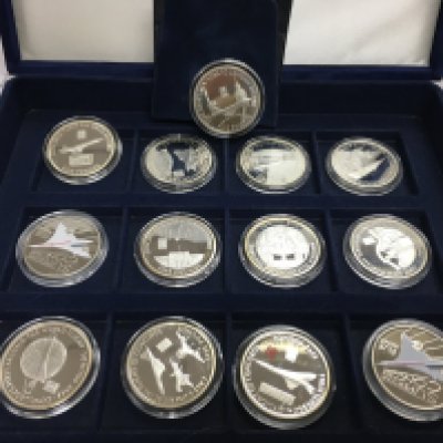 A cased Westminster silver coin set.
