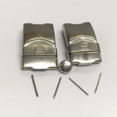 Two gents Tag Heuer watch clasps and button. Shipping category A.