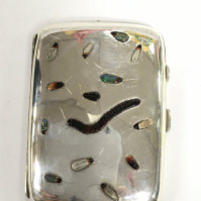 A Victorian shibayama cigarette case. Shipping category A.