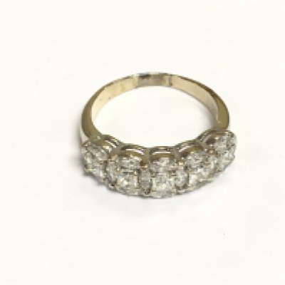An 18ct gold five stone diamond ring, approx 1.5ct plus, approx 4.9g and approx size P. Shipping category A.