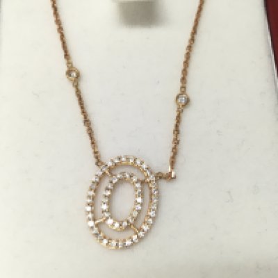 18ct rose gold circle necklace. Postage B