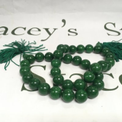Two modern jade necklaces.