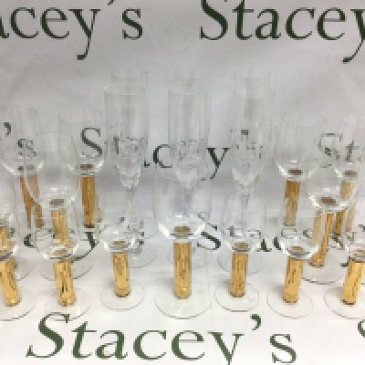A collection of Orrefors wine glasses, champagne flutes and sherry glasses. Shipping category D.