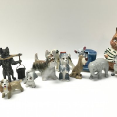 A collection of porcelain Wade whimsies figures and other. This lot cannot be posted