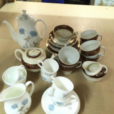 Two tea sets including Wedgwood and Lady Burlington including cups and saucers, lot cannot be posted