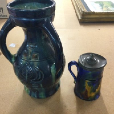 Two Brannham / Aria style pottery vases. Postage D