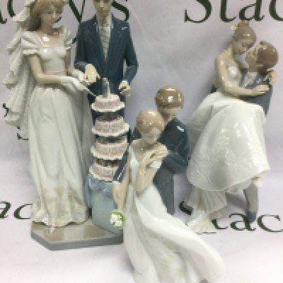 Three boxed Lladro figures of a wedding couple. Shipping category D.