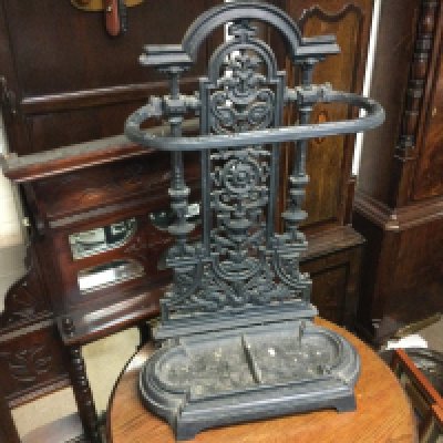 A cast iron walking stick stand. 70cm tall 45cm wide