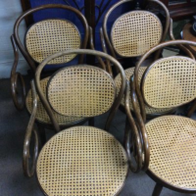 Four bentwood chairs.