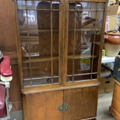 a 1950s veneered display cabinet. 54cm x 92cm