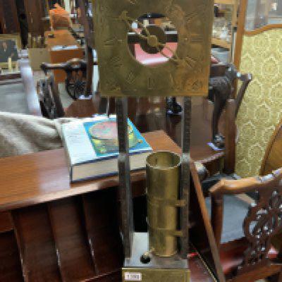 Vintage English Clepsydra brass water clock, parts missing. 79cm