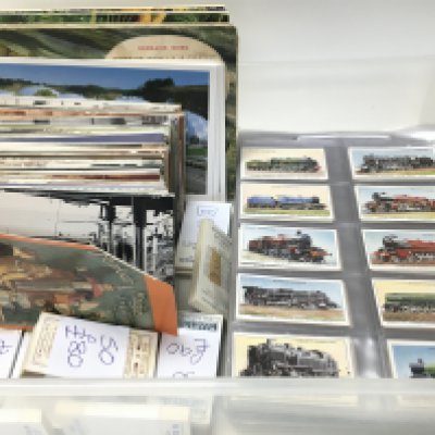 A collection of various cigarette cards including Wills, John Player & Sons and some Nostalgia postcards. Postage category B