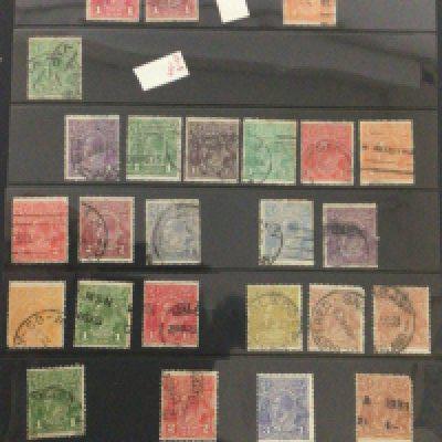 Five red Alpha Major stamp albums containing world stamps from the 19th century onwards America Australia Canada Jamaica and New Zealand mainly used stamps well presented in sleeves (5)