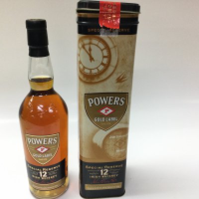A bottle of Powers 12 year&rsquo;s special reserve whiskey. 700ml sealed with box.