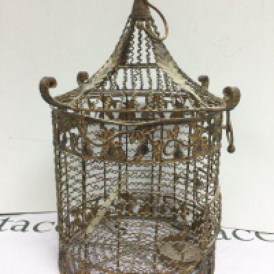 A Victorian wire birdcage, approx height 44cm. Shipping category C.