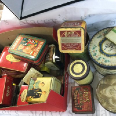 A collection of assorted old tins. Postage D