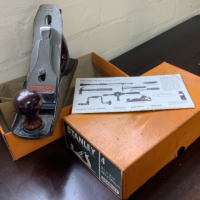 A Stanley No.4 245 x 50mm woodworking plane.