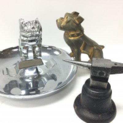British bulldog Mack ashtray and car mascot and a miniature anvil. Postage category B